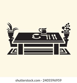 table icon black with white background