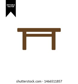 TABLE ICON BROWN COLOR FLAT CLIP ART