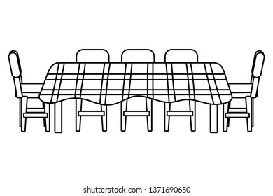 table icon cartoon black and white