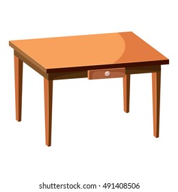 Table icon in cartoon style isolated on white background. Furniture symbol vector illustration