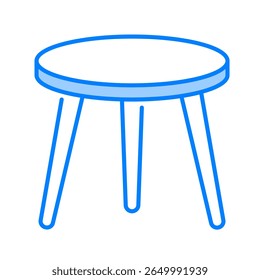 Table icon. coffee, furniture, cafe, wood, interior, lowtable, decor, seating. Vector Icon Illustration