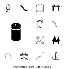 Table icon. collection of 13 table filled and outline icons such as pepper, medical appointment, pendulum. editable table icons for web and mobile.
