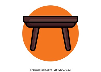 Table icon. colored outline icon style. icon related to furniture. furniture elements vector illustration