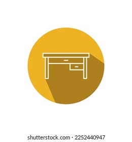 Table Icon Colored and Shadowed, Vector Illustration