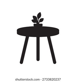table icon. Comfort and coziness, element of decor for apartment, office and restaurant. Graphic element for website. Modern style, minimalistic design. Cartoon flat vector illustratio