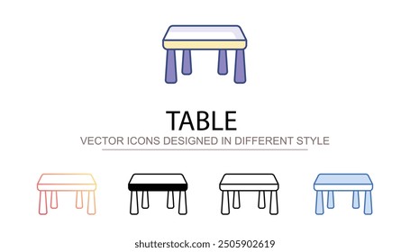 Diseño de icono de mesa con fondo blanco Ilustración de stock