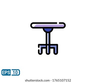 table icon in filled line style isolated on white background. EPS 10