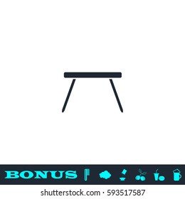Table icon flat. Black pictogram on white background. Vector illustration symbol and bonus button