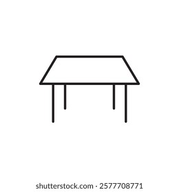 Table icon Flat simple outline