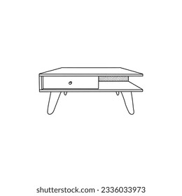 Table icon Furniture line art vector, minimalist illustration design