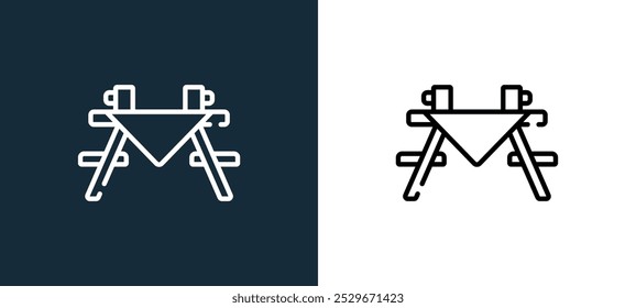 table icon isolated on white and black colors. table outline linear vector icon from beer collection for mobile apps, web and ui.