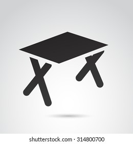 Table icon isolated on white background.  Vector art.
