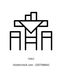 table icon. Line Art Style Design Isolated On White Background