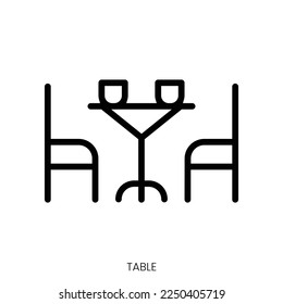 icono de tabla. Diseño De Estilo De Arte De Línea Aislado En Fondo Blanco