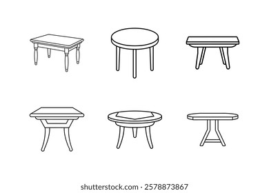 table icon line art vector illustration