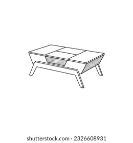 Table icon line minimalist interior design, illustration vector Design Template, suitable for your company
