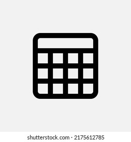 Table icon in line style about text editor, use for website mobile app presentation