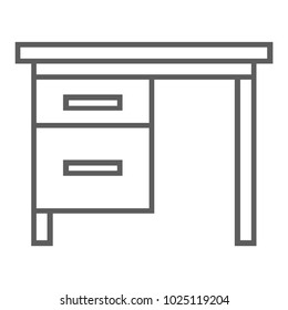 Table icon outline. One of set web icons. Vector illustration isolated on white.