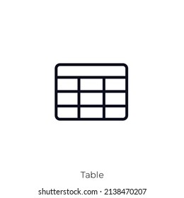 Table icon. Outline style icon design isolated on white background