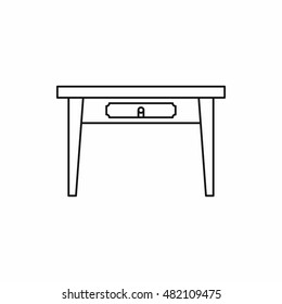 Table icon in outline style on a white background vector illustration