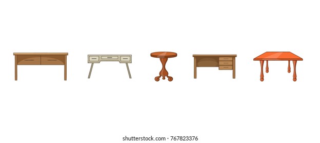 Table icon set. Cartoon set of table vector icons for your web design isolated on white background