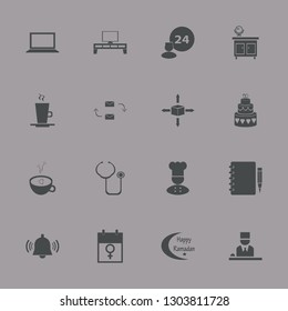 table icon set with notebook pencil, chef and stethoscope vector illustration