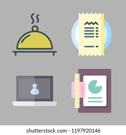 table icon set. vector set about graphic, restaurant, supper and laptop icons set.