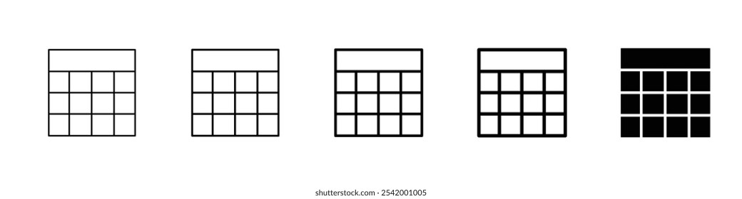 Icono de tabla Ilustración de contorno simple