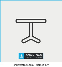table icon. simple outline table vector icon. on white background.