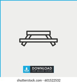 table icon. simple outline table vector icon. on white background.
