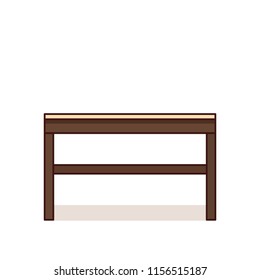 Table icon. Vector. Coffee table in flat design. Outline furniture for living room. Vintage house equipment isolated on white background. Linear retro illustration in line art style. 