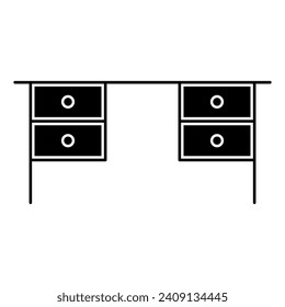 Table icon vector. Furniture illustration sign. Coffee table symbol. Workplace logo.