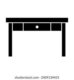 Table icon vector. Furniture illustration sign. Coffee table symbol. Workplace logo.