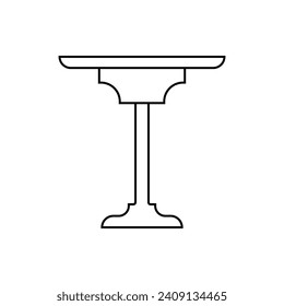 Table icon vector. Furniture illustration sign. Coffee table symbol. Workplace logo.