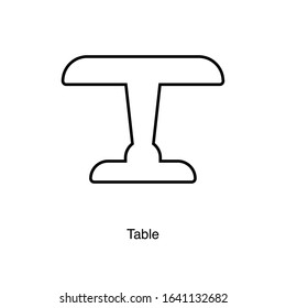 Table icon vector on white background. Black icon illustration