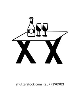 Table icon with white background vector stock illustration