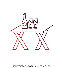 Table icon with white background vector stock illustration