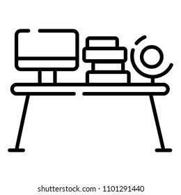 The table icon. Workplace and job, office, working symbol. Flat Vector illustration