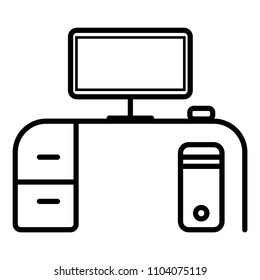 The table icon. Workplace and job, office, working symbol