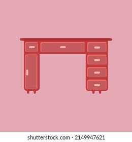 The table icon. Workplace and job, office, working symbol. Flat Vector illustration