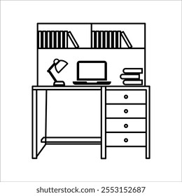 The table icon. Workplace and job, office, working symbol. Flat Vector illustration