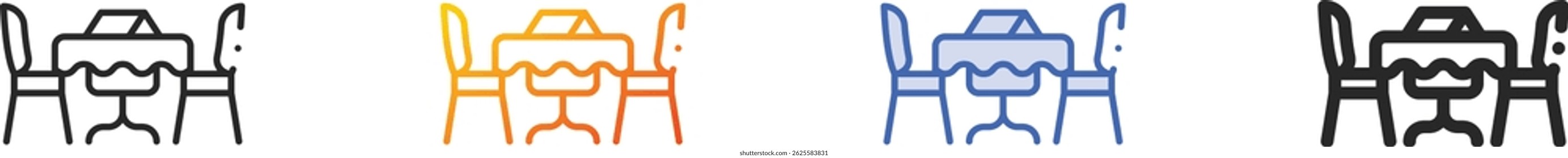 table icon.Thin Linear, Gradient, Blue Stroke and bold Style Design Isolated On White Background