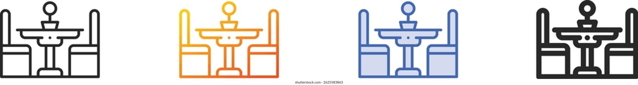 table icon.Thin Linear, Gradient, Blue Stroke and bold Style Design Isolated On White Background