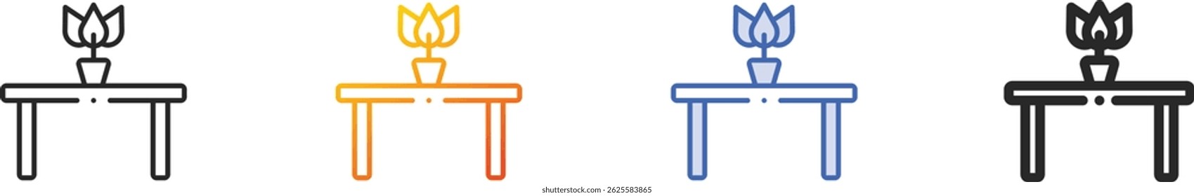 table icon.Thin Linear, Gradient, Blue Stroke and bold Style Design Isolated On White Background