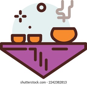 table illustration with flat style
