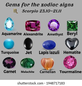 Table Of Illustrations: Precious Stones For Scorpio Zodiac Signs