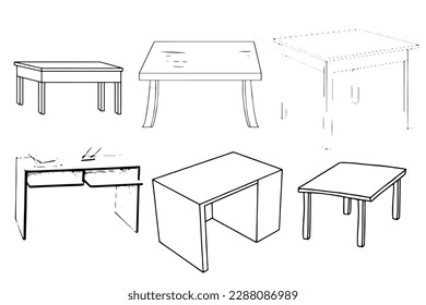 table images of various models in black and white