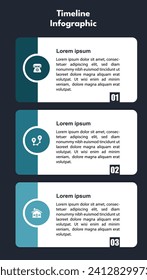 Table infographic design template. 3 steps.