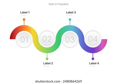 Tabla de Vector infográfico. Infografía de diseño abstracto colorido.