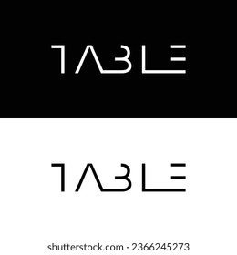 Table initial word mark minimal logo
